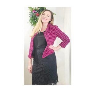 Closet closing! Vintage Pink & Black Hounds tooth Coat medium